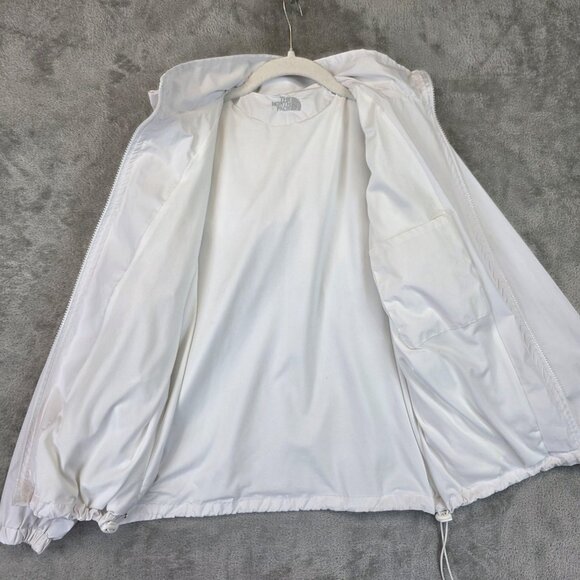 The North Face Windbreaker Jacket Womens Medium White Hooded Zip Lightweight - Picture 12 of 12